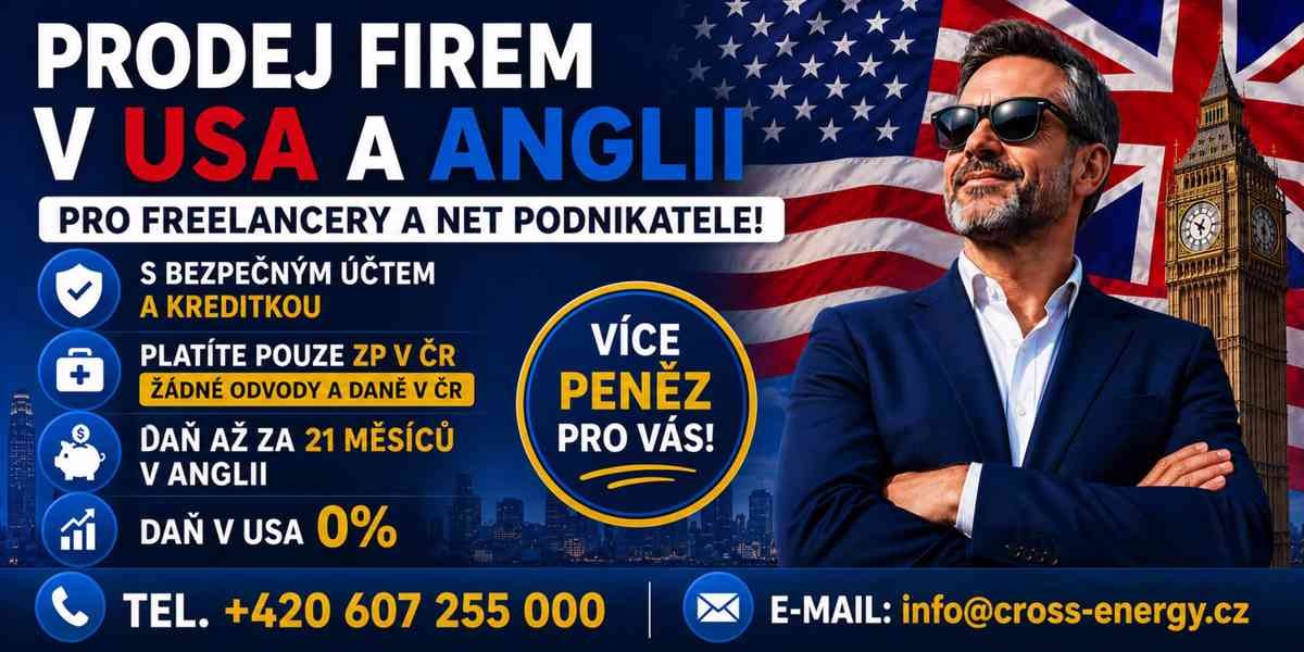 Podnikejte v ČR bez ŽL na anglické LTD nebo USA LLC! Daně až za 21 měsíců nebo 0%!